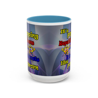 popping like popcorn - Accent Mug (grey-pink wave)