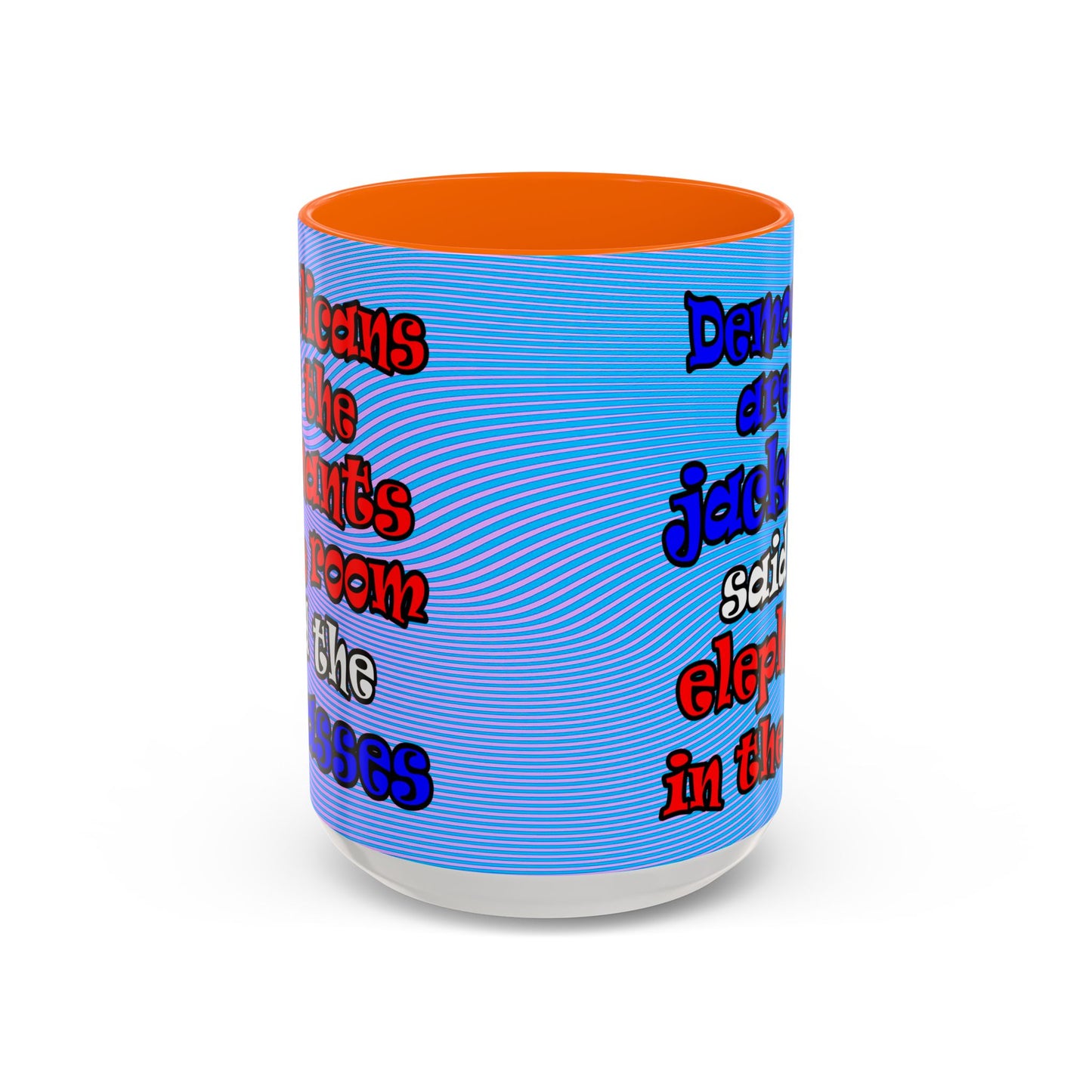 donkeys and elephants - Accent Mug (light blue-purple wave)