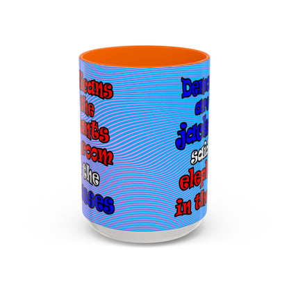 donkeys and elephants - Accent Mug (light blue-purple wave)