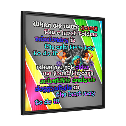 doggystyle - framed canvas art (rainbow split)