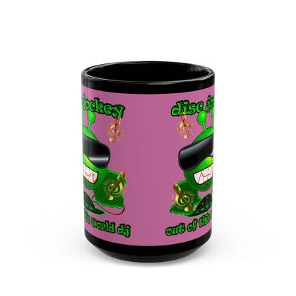 disc jockey - Black Mug (light pink)