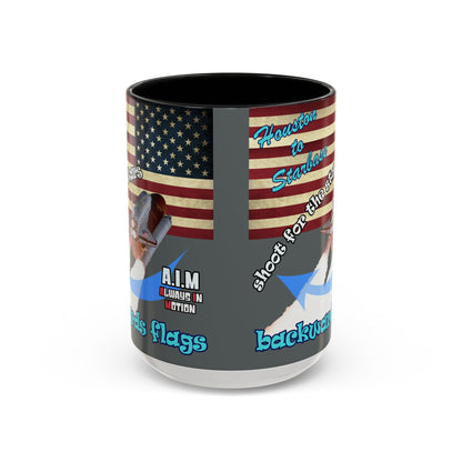 shoot for the stars - Accent Mug (dark grey)