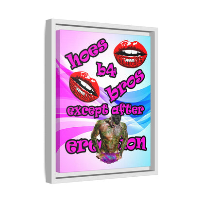 hoes b4 bros - framed canvas art (light blue-pink wave)