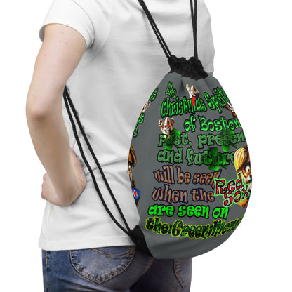 christmas spirits of boston - Drawstring Bag (dark grey)