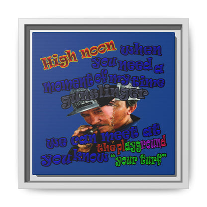 high noon - framed canvas art (dark blue)