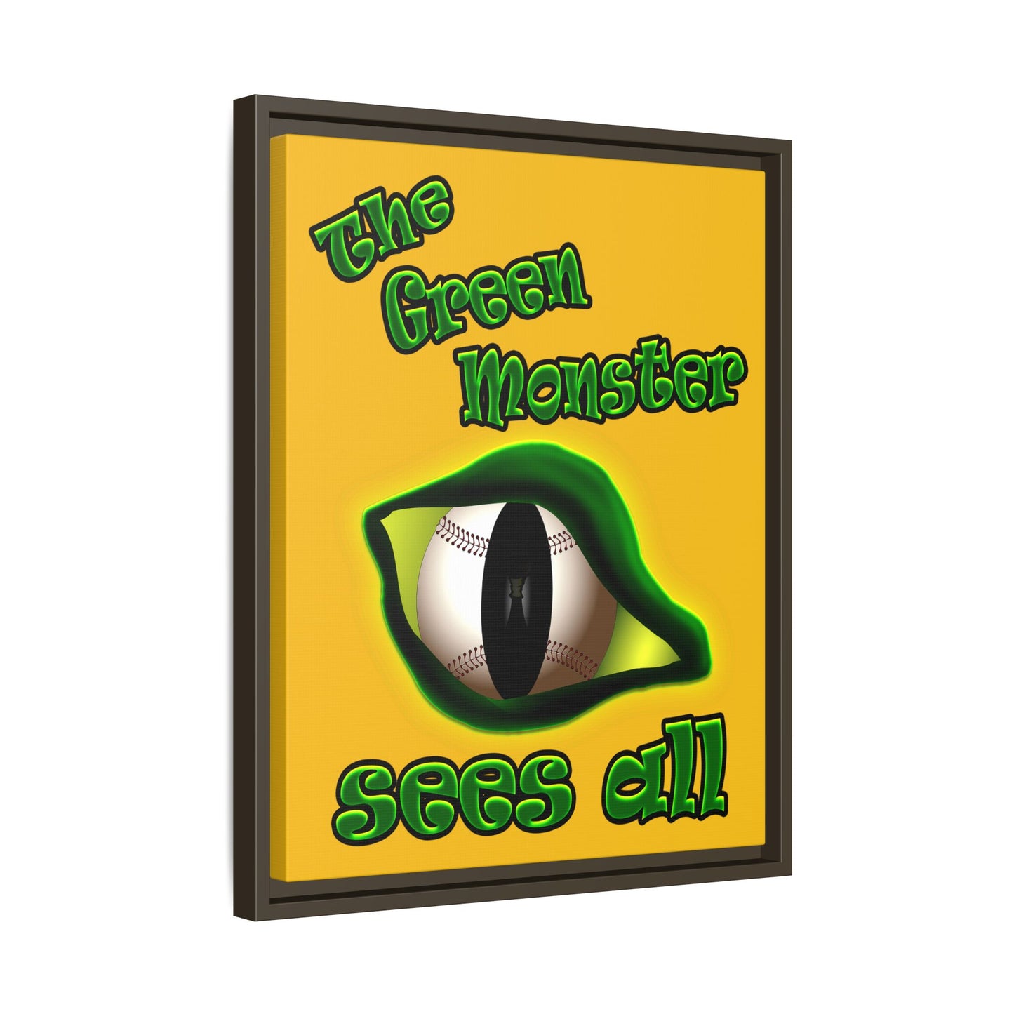 green monster - framed canvas art (yellow)