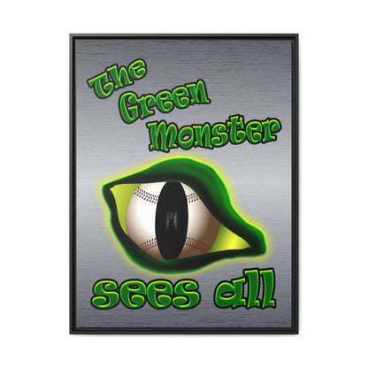 green monster - framed canvas art (brushed nickel)