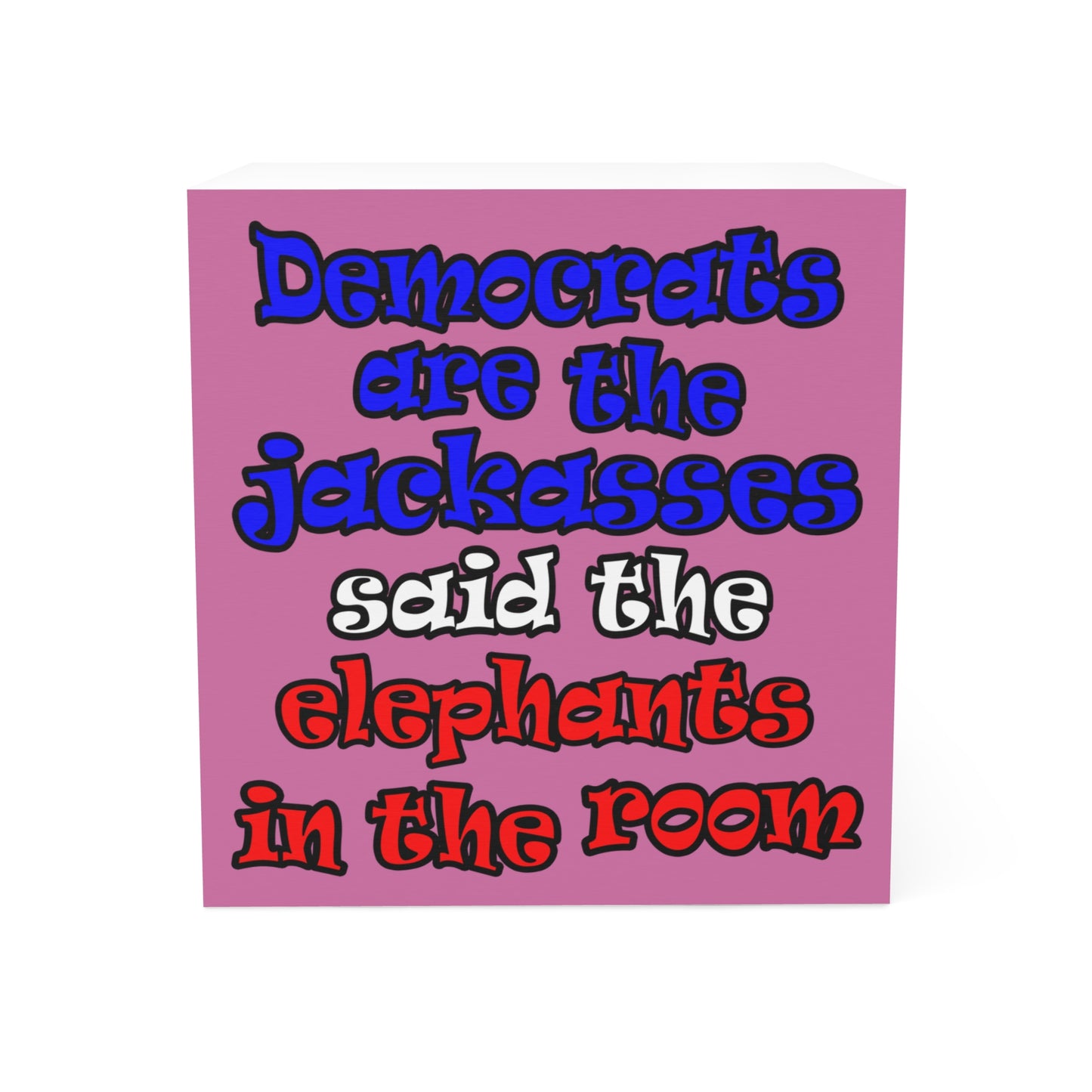 donkeys and elephants - note cube (light pink)