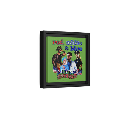 rw&b lives matter - framed canvas art (green)