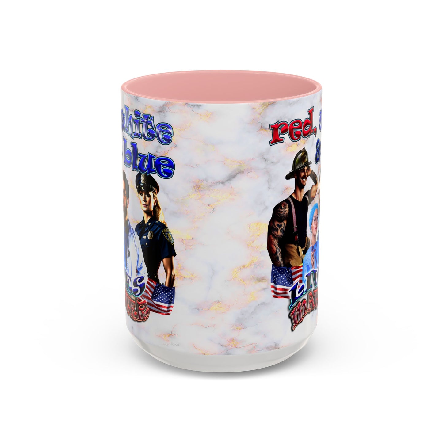 rw&b lives matter - Accent Mug (white marble)