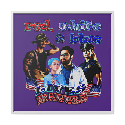 rw&b lives matter - framed canvas art (purple)