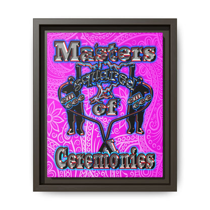 em cee squared - framed canvas art (pink swirl)