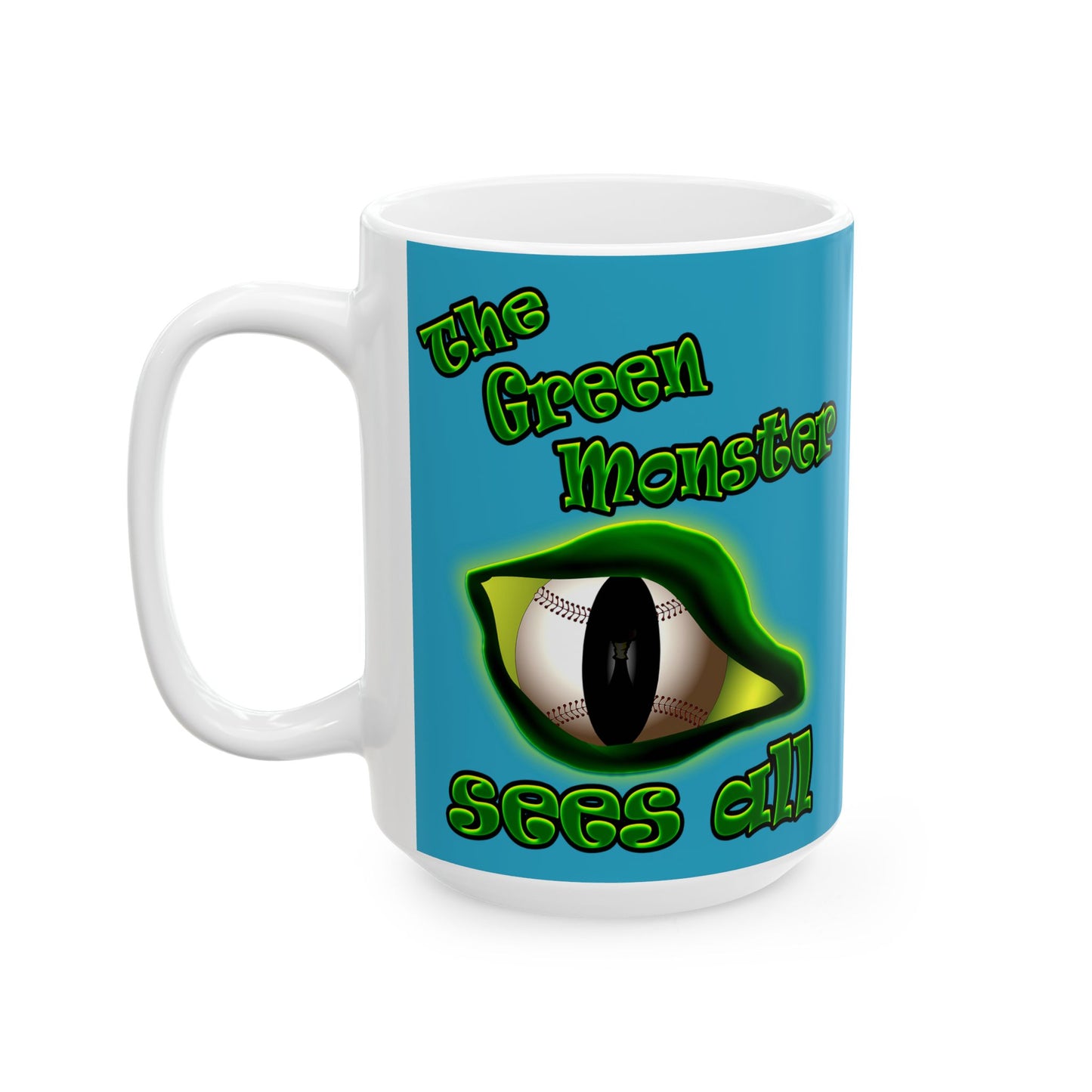 green monster - White Mug (turquoise)