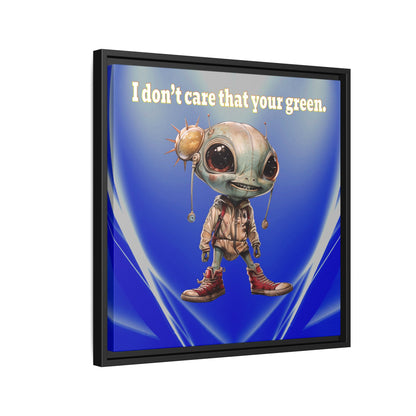 I don't care that your green - framed canvas art (blue-white wave)