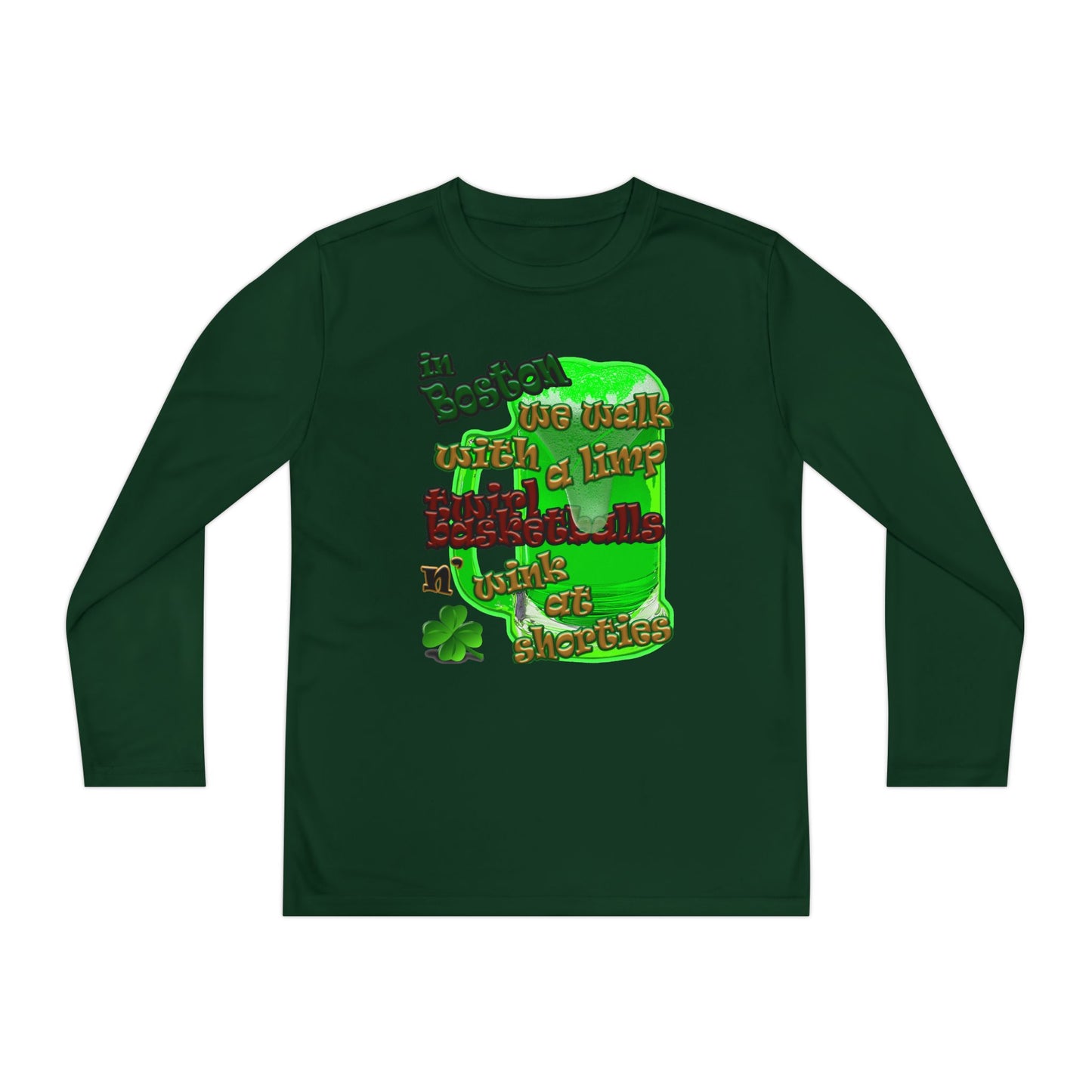 celtics logo - Youth Long Sleeve Competitor Tee