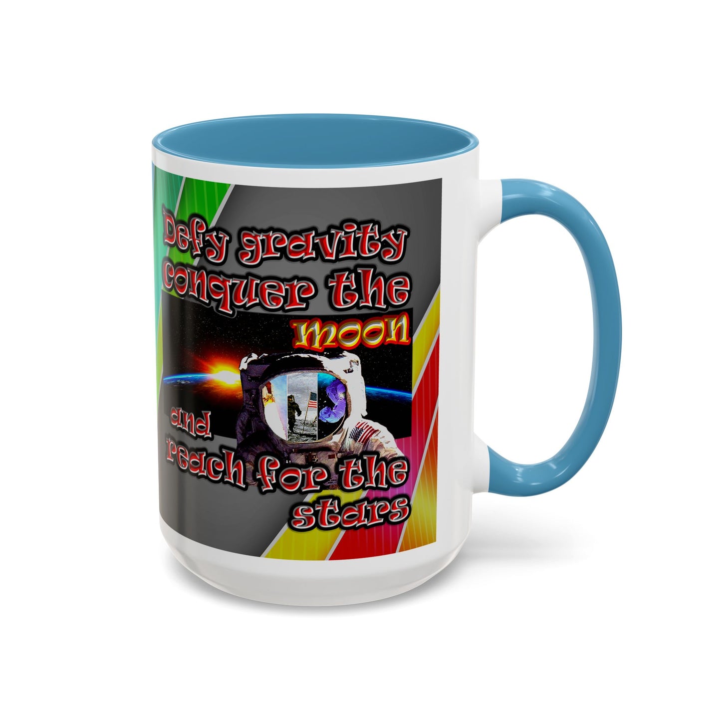 defy conquer reach - Accent Mug (rainbow split)