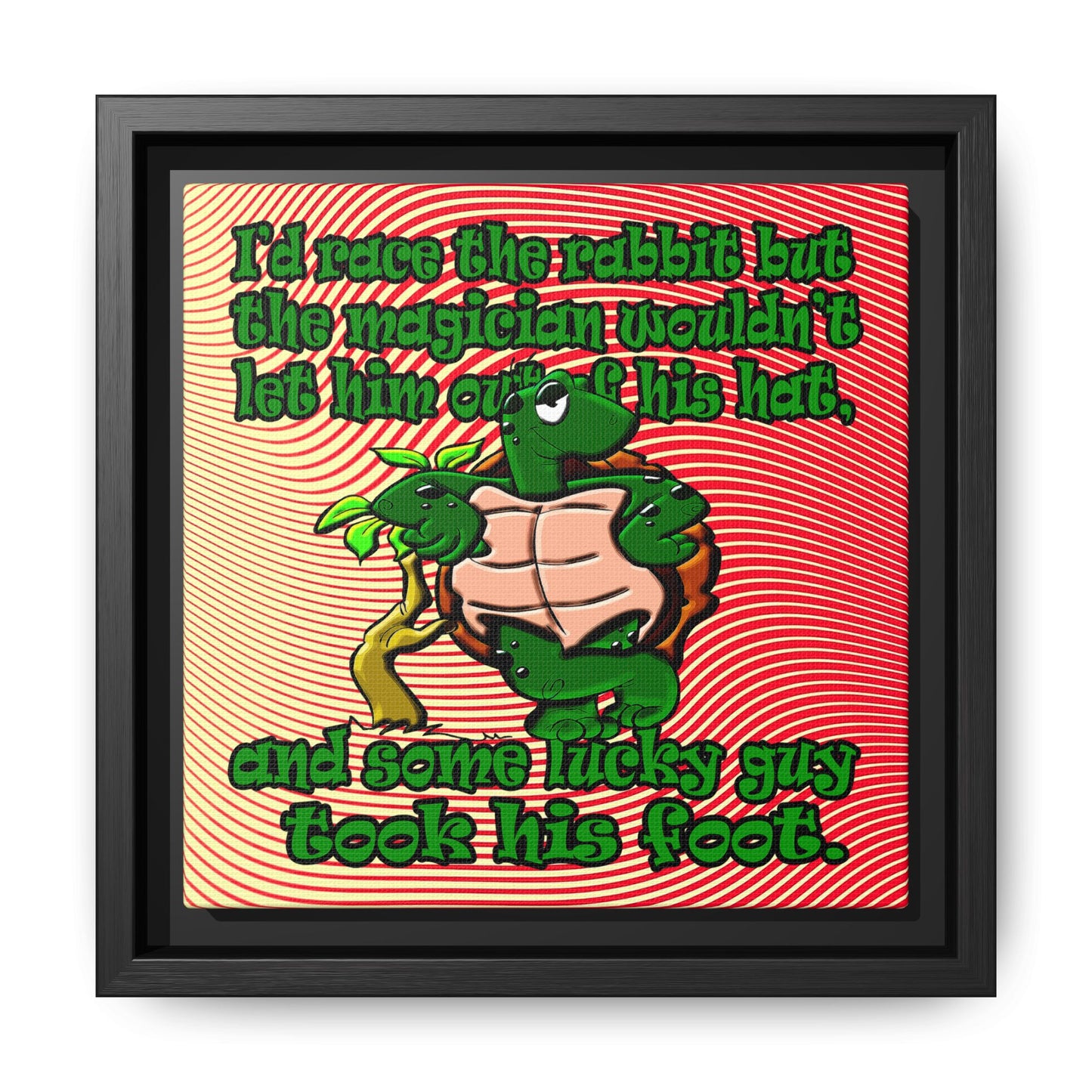 turtle race - framed canvas art (yellow-orange wave)