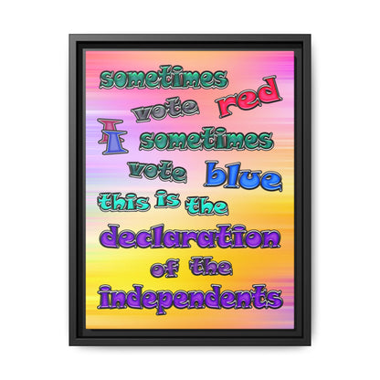 declaration of the independents - framed canvas art (color blur)