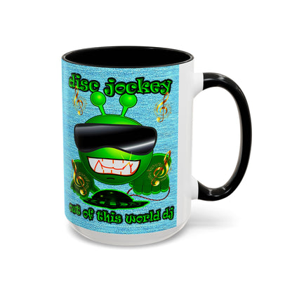 disc jockey - Accent Mug (faded dark blue)