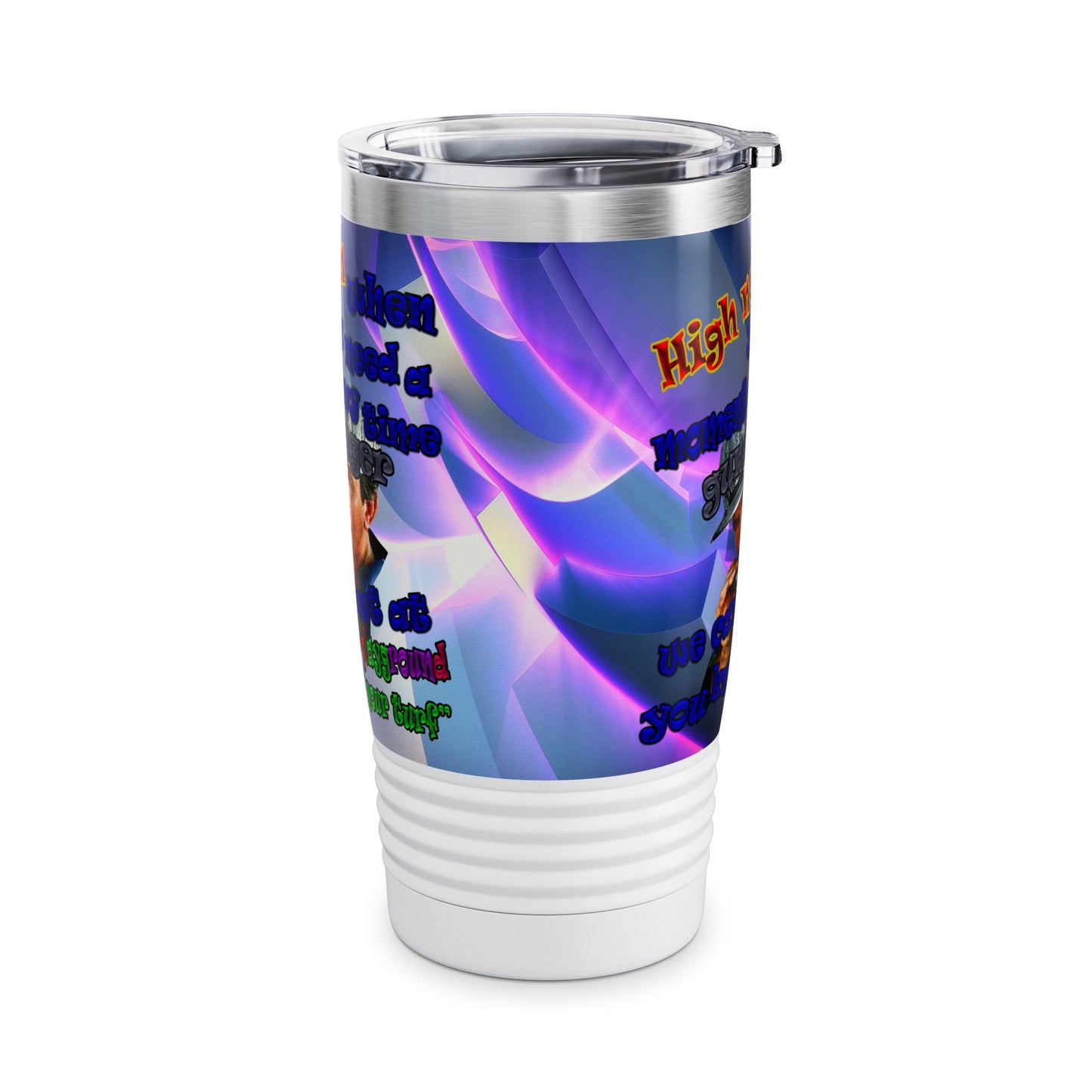 high noon - Ringneck Tumbler, 20oz (grey-pink wave)