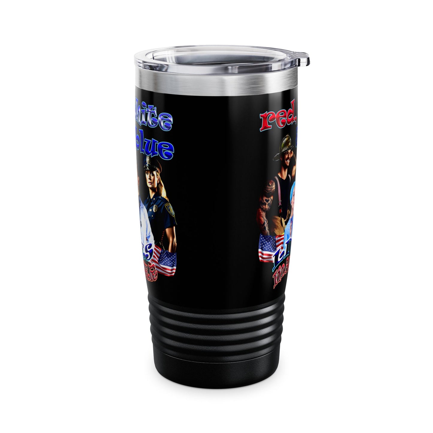 rw&b lives matter - Ringneck Tumbler, 20oz (black)