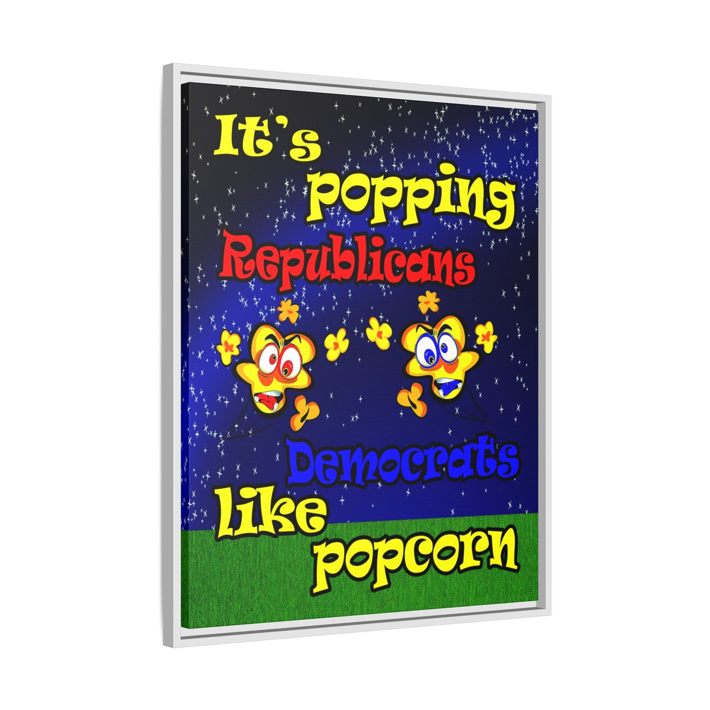 popping like popcorn - framed canvas art ('snoops' background)