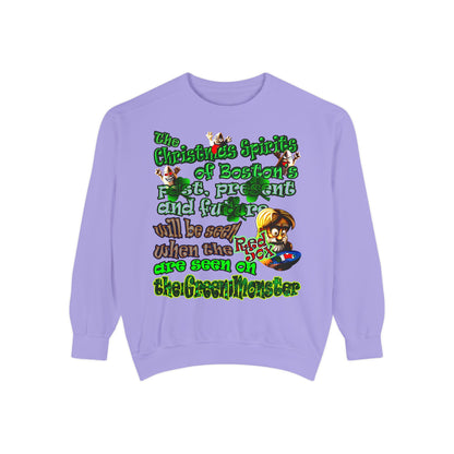 christmas spirits of boston - Unisex Garment-Dyed Sweatshirt