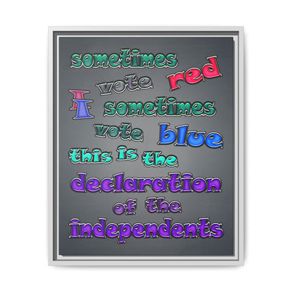 declaration of the independents - framed canvas art (grey-light grey)