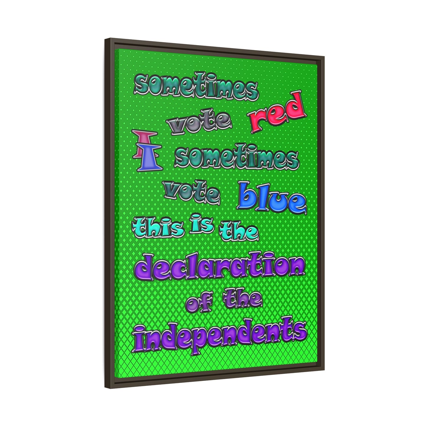 declaration of the independents - framed canvas art (logo green)