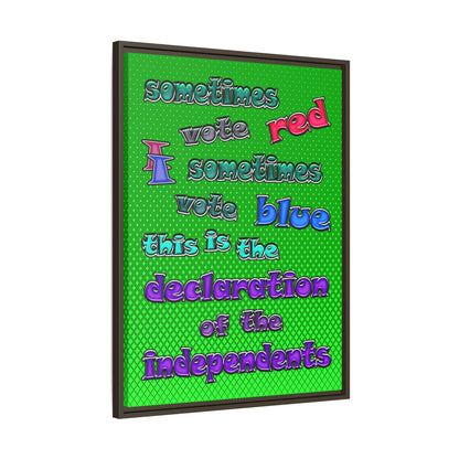 declaration of the independents - framed canvas art (logo green)
