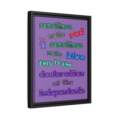 declaration of the independents - framed canvas art (light purple)