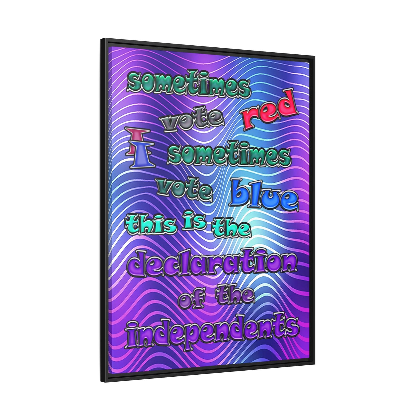 declaration of the independents - framed canvas art (purple wave)