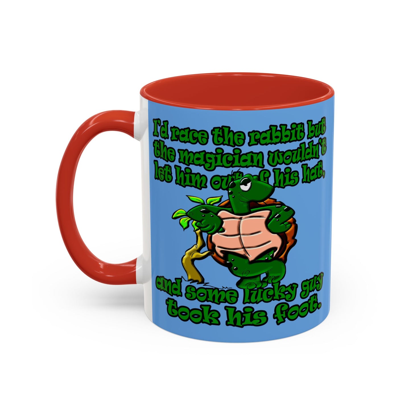 turtle race - Accent Mug (light blue)