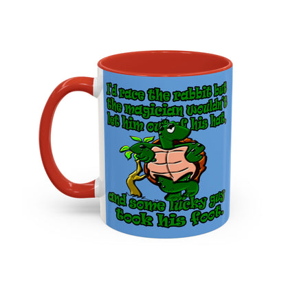 turtle race - Accent Mug (light blue)