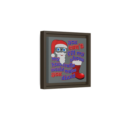 santa's shoes - framed canvas art (dark grey)
