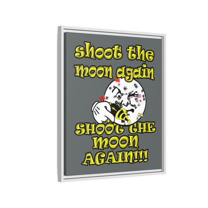 shoot the moon again - framed canvas art (dark grey)