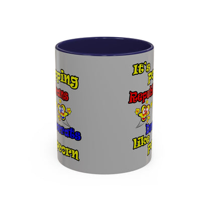 popping like popcorn - Accent Mug (light grey)