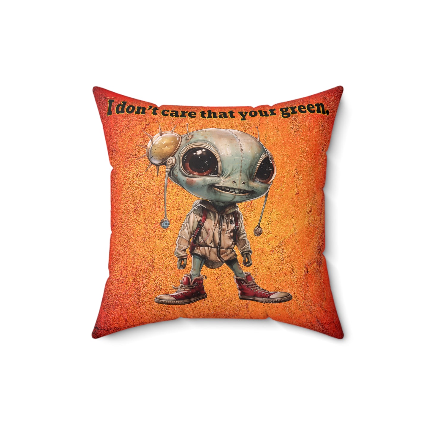 I don't care that your grey - Faux Suede Square Pillow - (burnt orange)