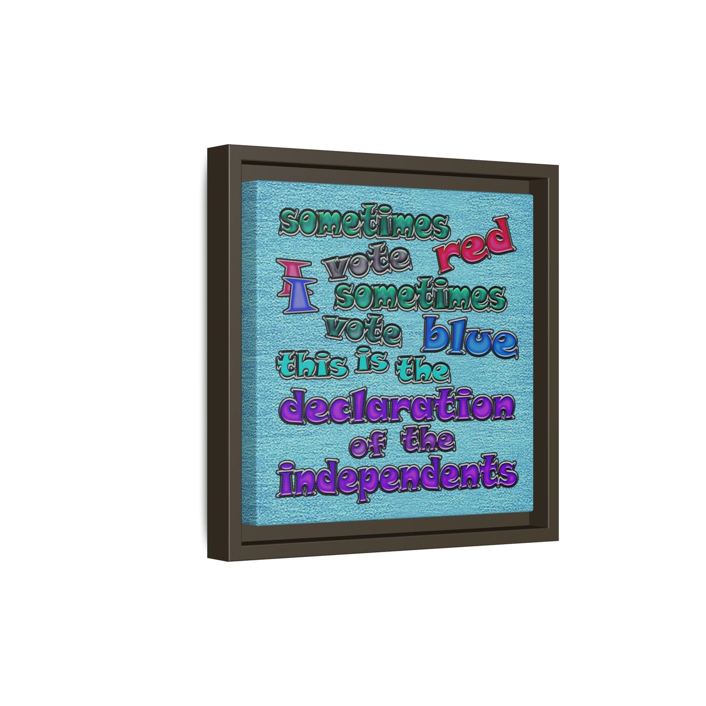 declaration of the independents - framed canvas art (faded blue)