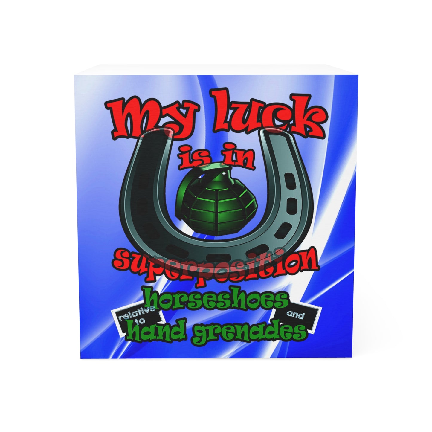 my luck - note cube (blue-white wave)