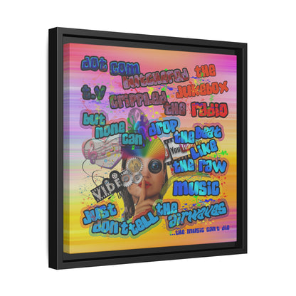 drop the beat - framed canvas art (color blur)
