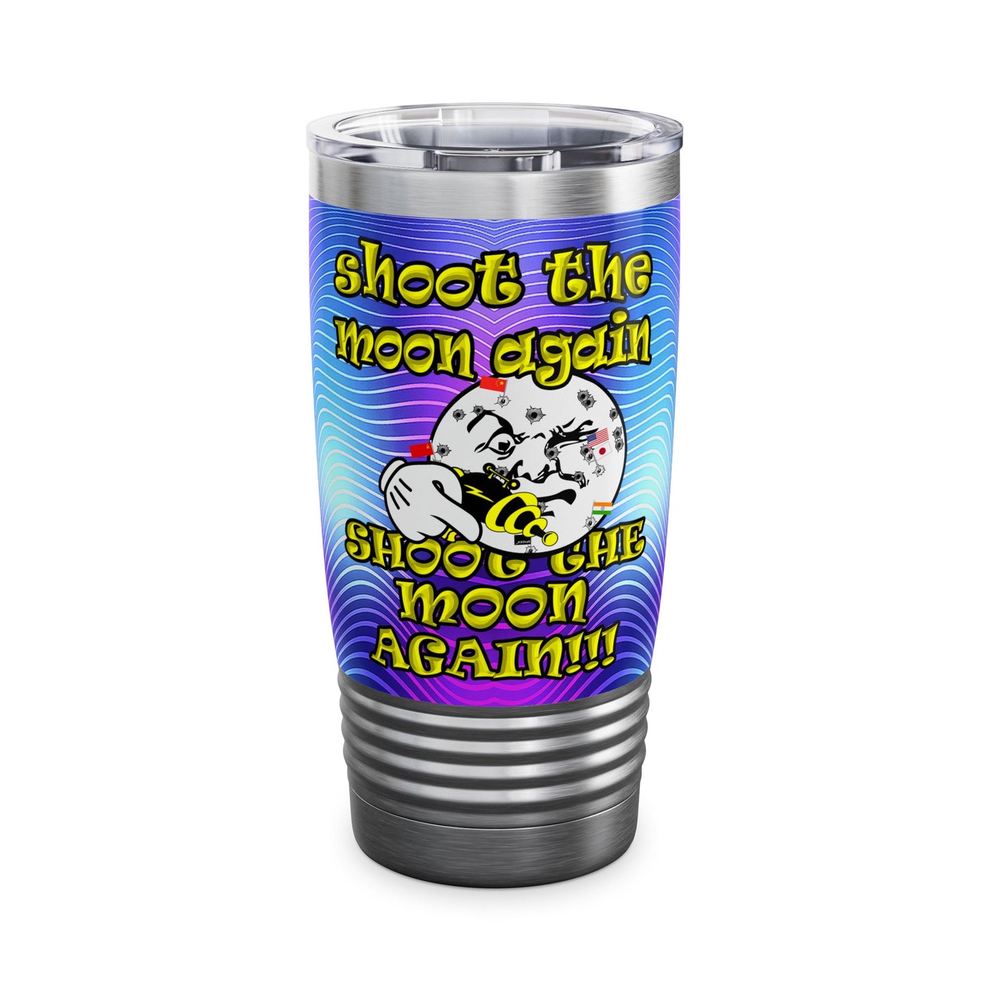 shoot the moon again - Ringneck Tumbler, 20oz (purple wave)