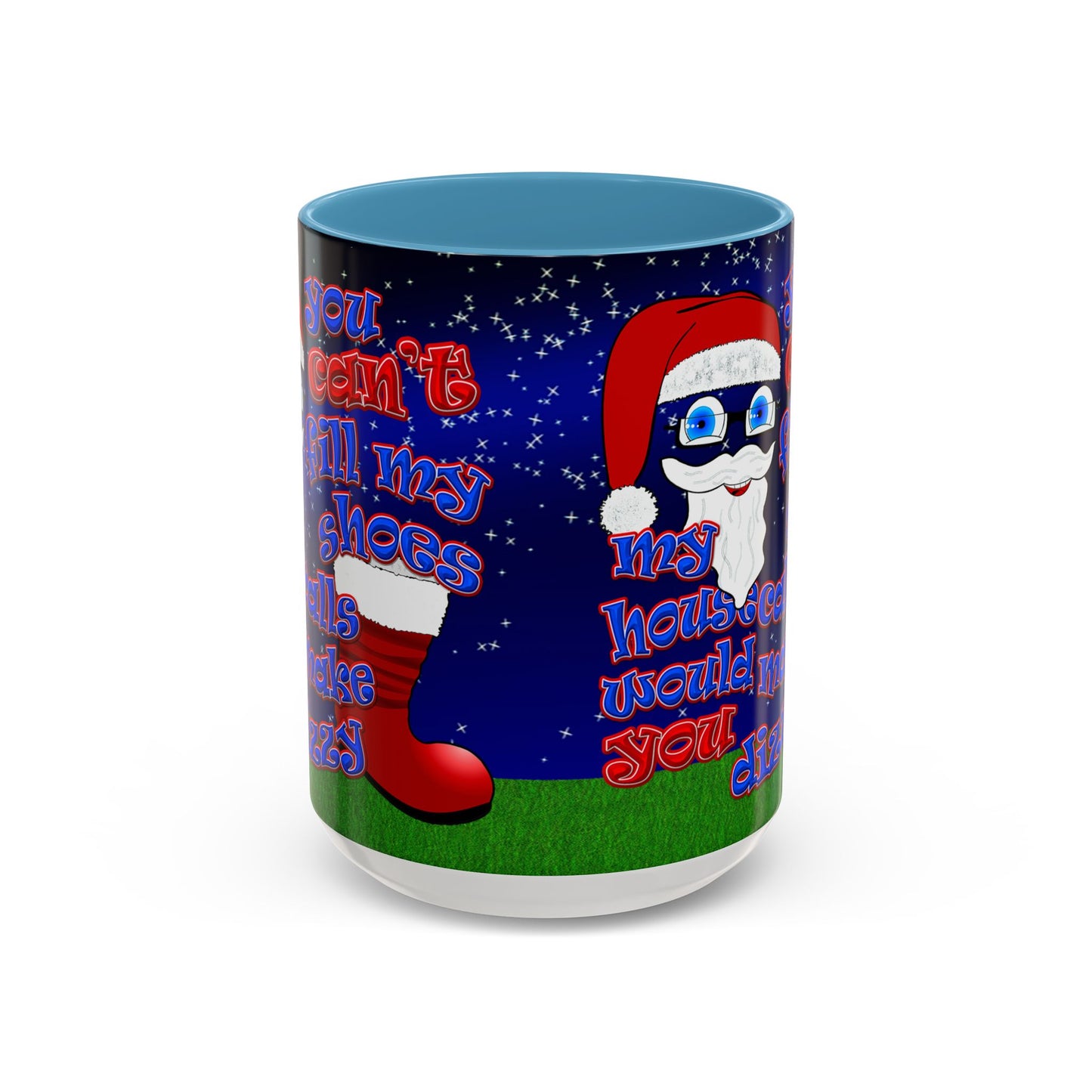 santa's shoes - Accent Mug ('snoops' background)