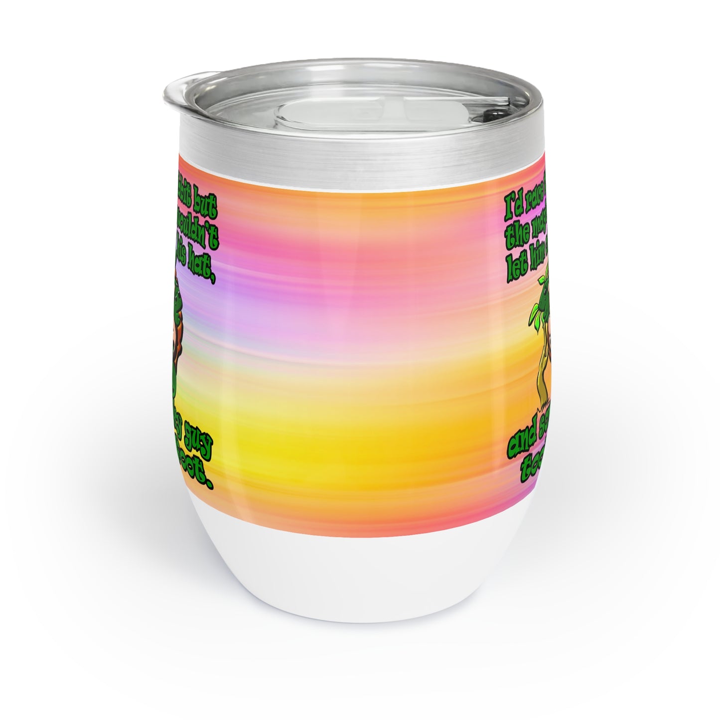 turtle race - Chill Wine Tumbler (color blur)
