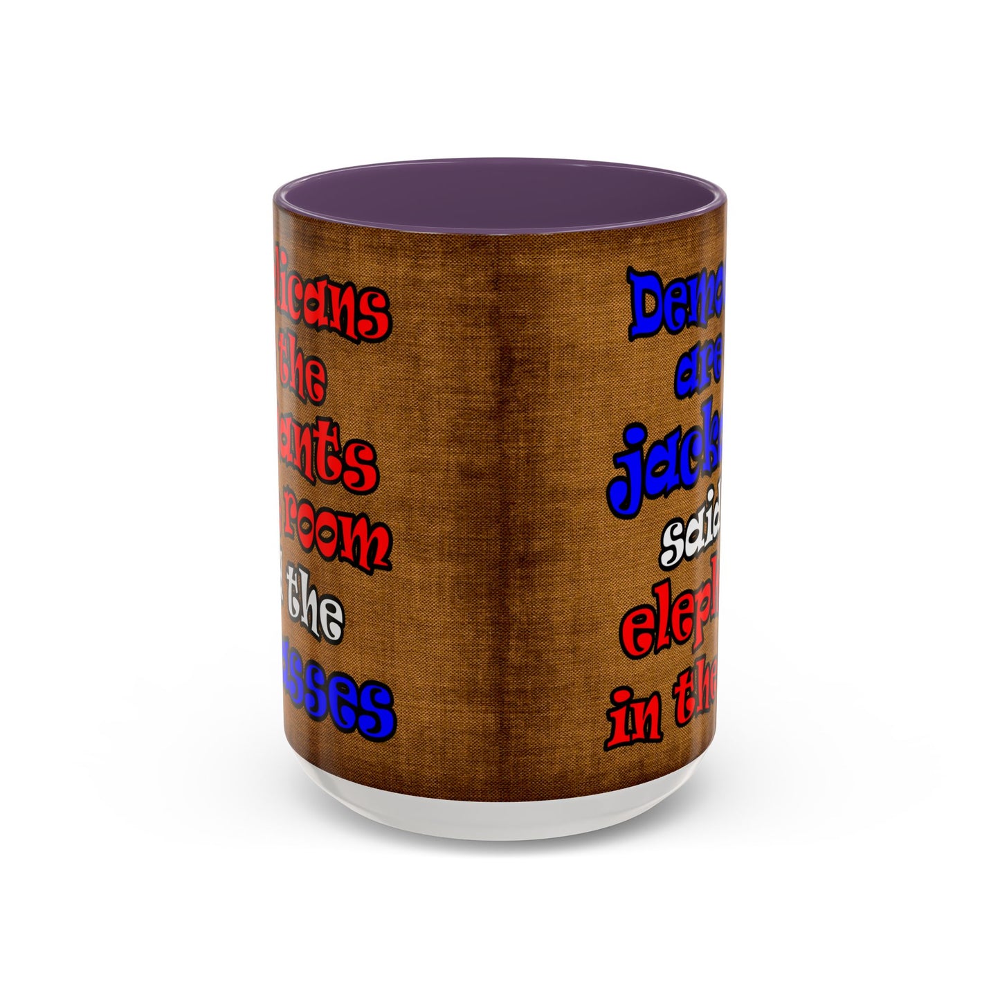 donkeys and elephants - Accent Mug (brown papyrus)