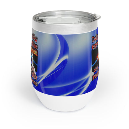 defy conquer reach - Chill Wine Tumbler (blue-white wave)