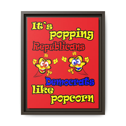 popping like popcorn - framed canvas art (red)