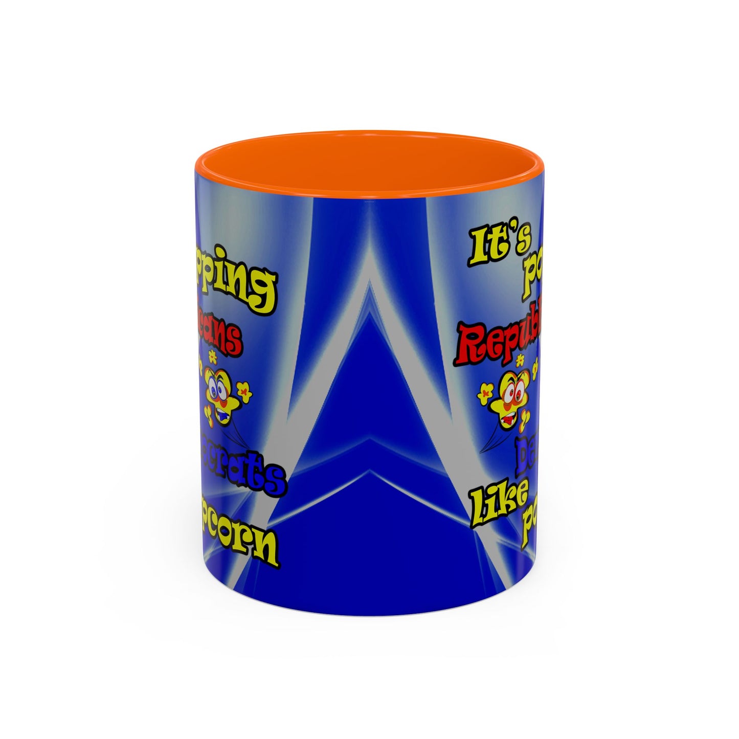 popping like popcorn - Accent Mug (blue-white wave)