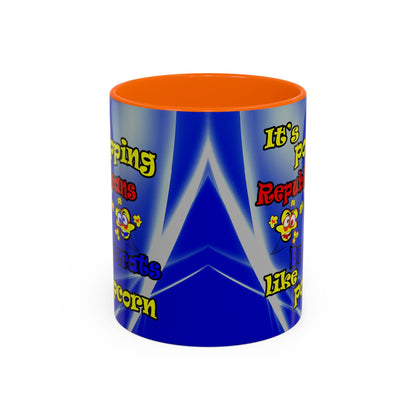 popping like popcorn - Accent Mug (blue-white wave)