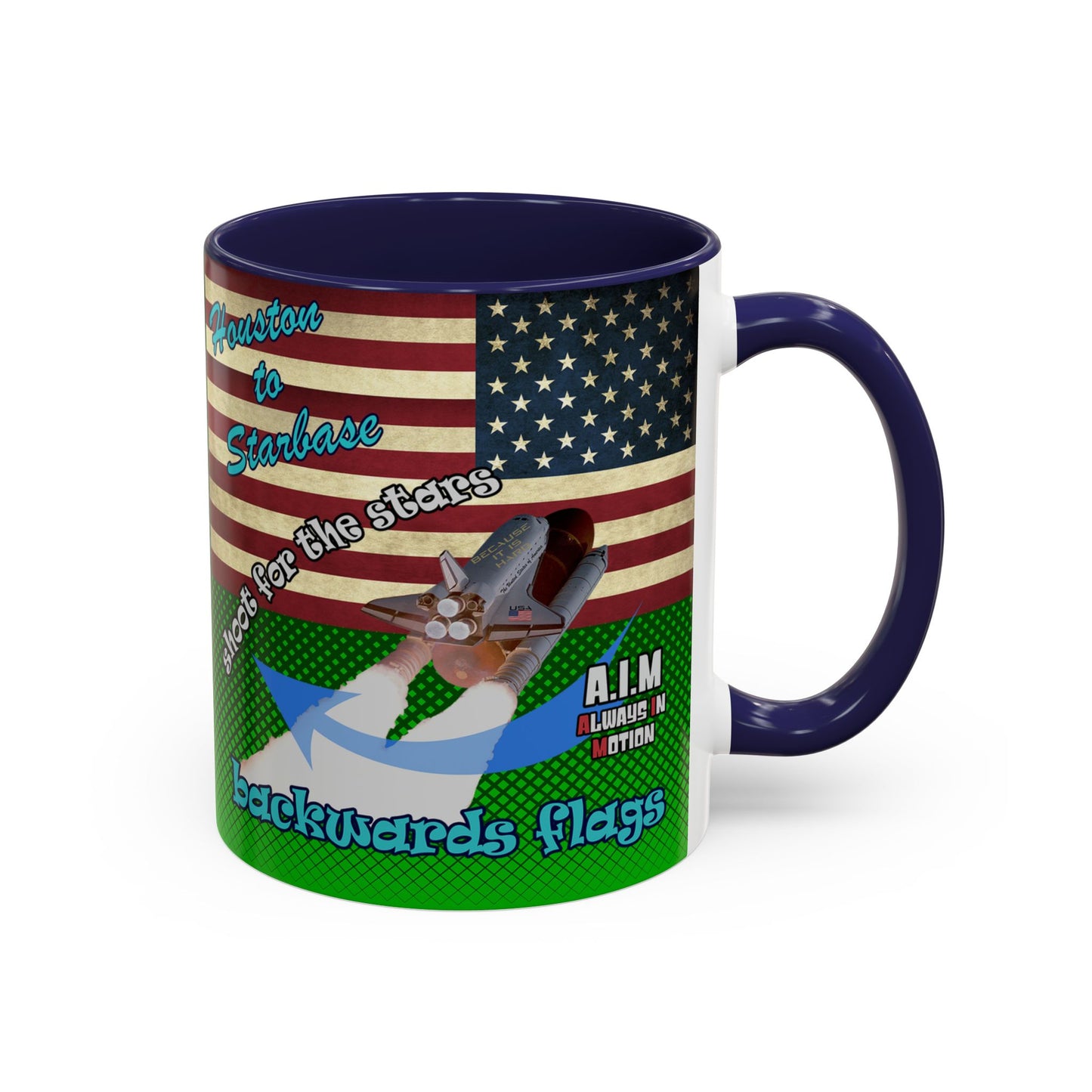 shoot for the stars - Accent Mug (logo green)